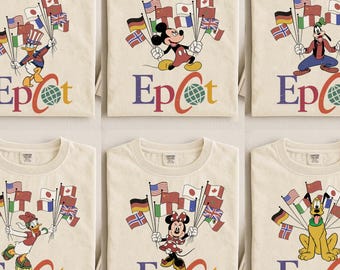 Epcot Donald Duck International Flags T-Shirt, Comfort Colors Tee