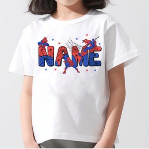 Custom Name Spiderman Hero PNG, Personalized Superhero Birthday Design, Family Matching Sublimation File, Digital Download image 6