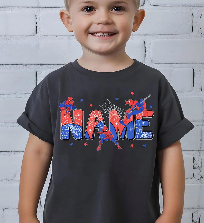 Custom Name Spiderman Hero PNG, Personalized Superhero Birthday Design, Family Matching Sublimation File, Digital Download image 7