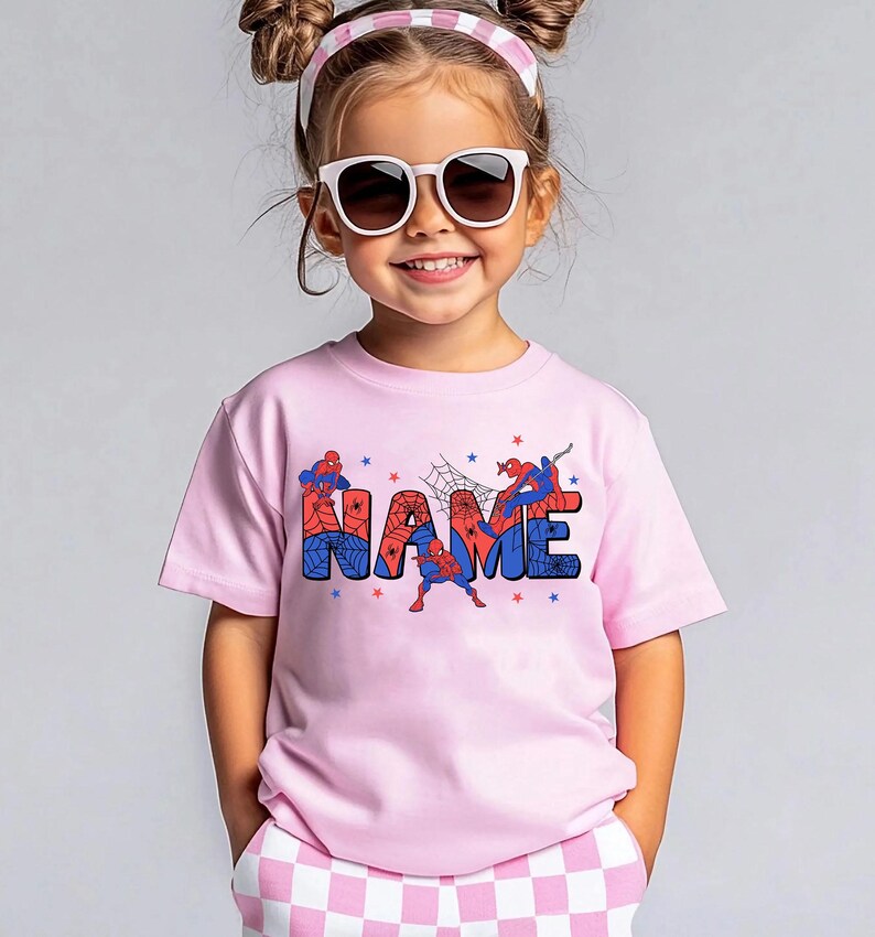 Custom Name Spiderman Hero PNG, Personalized Superhero Birthday Design, Family Matching Sublimation File, Digital Download image 4