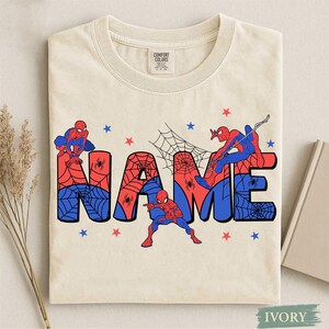 Custom Name Spiderman Hero PNG, Personalized Superhero Birthday Design, Family Matching Sublimation File, Digital Download image 3