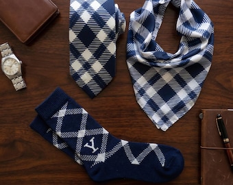 Yale Custom-Made Socks and Silk Fashion Accessories (Officially Licensed Collegiate Product)