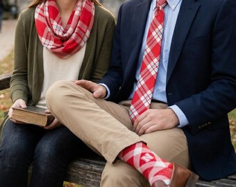 University of Nebraska Lincoln Custom-Made Socks and Silk Fashion Accessories (Officially Licensed Collegiate Product)