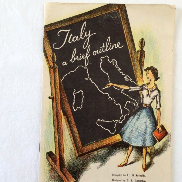 Vintage Italian Travel Italy A Brief Outline History Guidebook Map Pamphlet