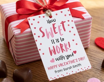 Valentine Coworker Gift Tags, Printable Valentine Treat Tag, Workplace Appreciation Gift Tag For Office Staff, Colleagues, Employees, Team