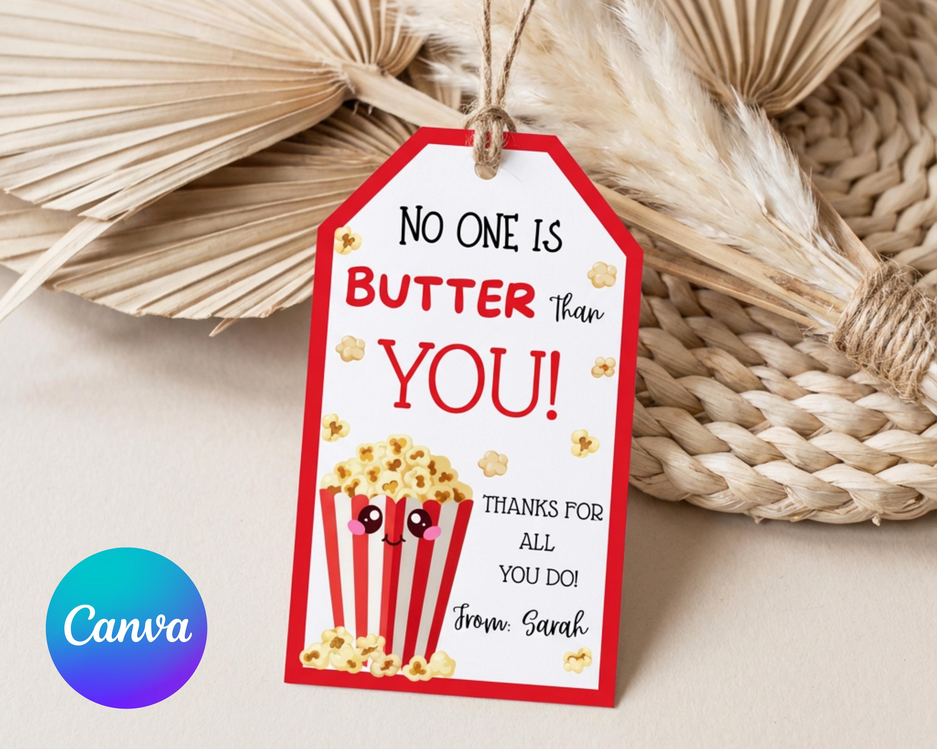 Popcorn Gift Tag Printable, Teacher, Employee, Staff, Nurse, Coworker ...