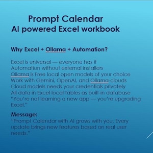 AI Powered Excel Workbook: Prompt Calendar for Content Planning (Excel VBA)