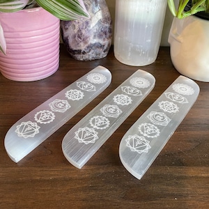 Selenite Charging Plate 8&quot;, Healing Cleansing Crystal, Polished Stone