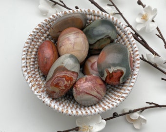 Polychrome Jasper Pebble/Palm Stone, Beautiful Polished Desert Jasper!