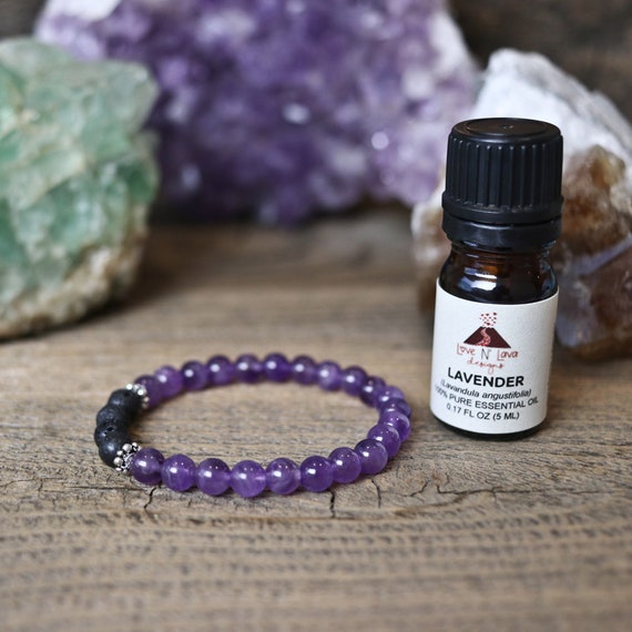 Aromatherapy Essential Oil Diffuser Bracelet - Black Labradorite & Lava  bead gemstone beaded bracelet - Kodes