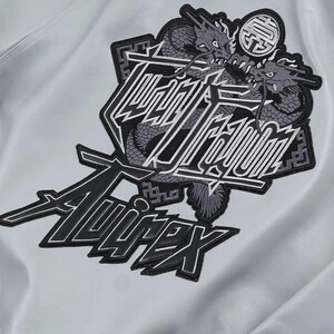 Jaqueta Bomber Masculina Avirex em Couro Legítimo de Vaca com Estampa de Dragão Duplo, Estilo Universitário. imagem 5