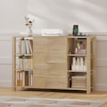 Fluted Home Office File Cabinet with Charging Station & Locks
