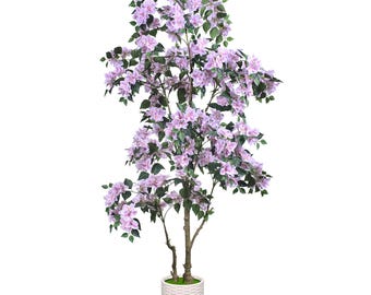 6FT Artificial Bougainvillea Tree, Pink Blossoms, Indoor Plant Decor