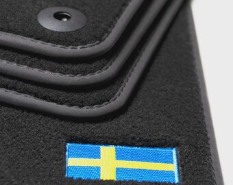 Volvo S90 V90 velours vloermatten 2016-2026 – geen T8 PHEV – vlaglogo