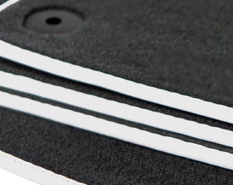 Audi A6/A7 Floor Mats – Black Carpet Silver Edging (2011-2018)
