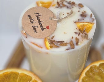 Handmade Orange & Cinnamon Soy Candle - Cozy, Natural Scent