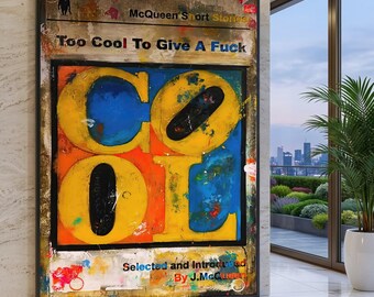 Bold Abstract Typography Canvas, Colorful Modern Wall Art, James McQueen Style, Graphic Art Design, Contemporary Home Decor