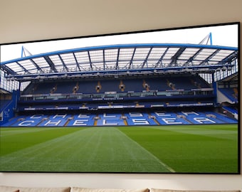 Chelsea Football Club Stadium Canvas, Premier League Soccer Field Wall Art, Iconic Sports Venue Decoration, Football Fan Room Canvas