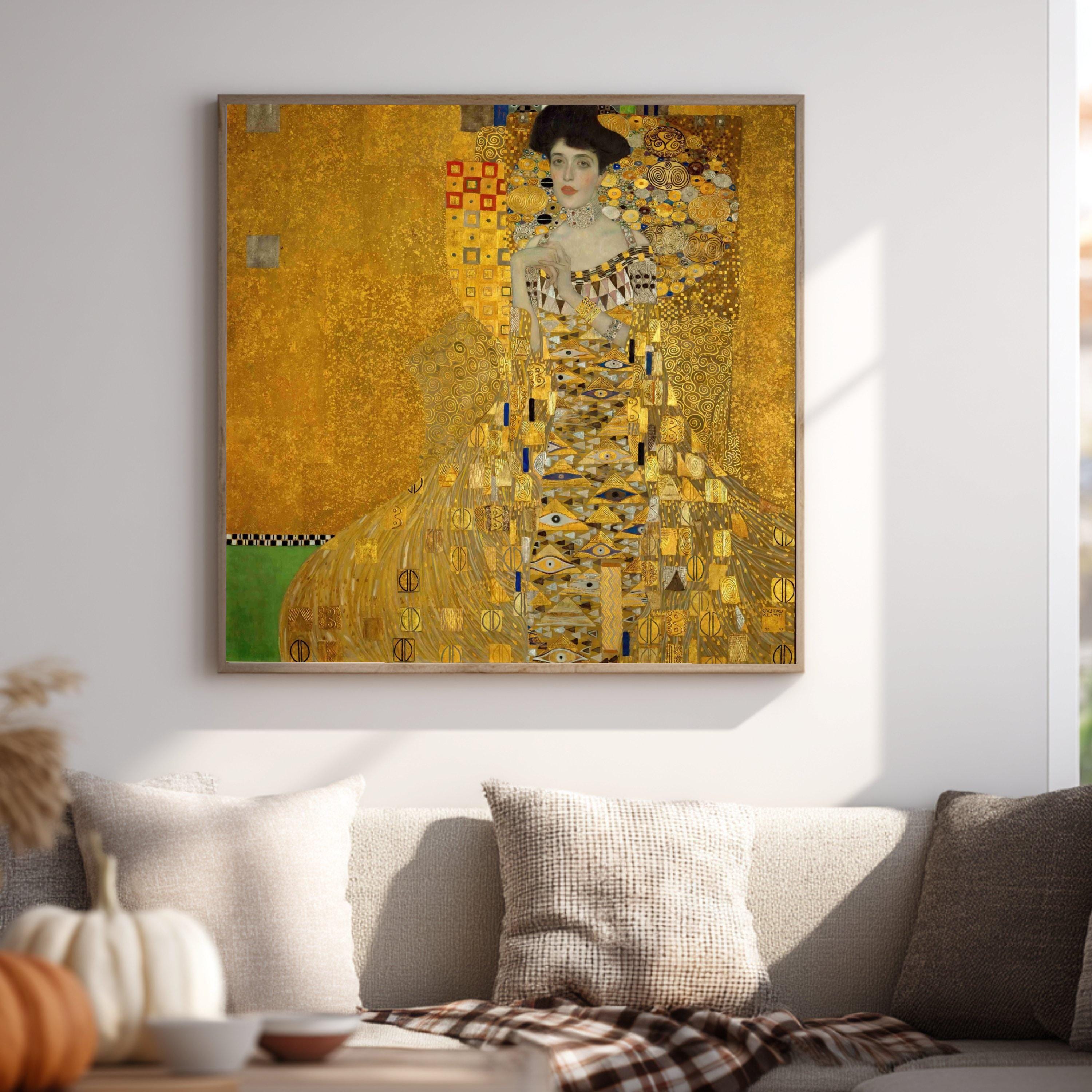 Elegant Portrait of Adele Bloch-bauer I Canvas, Gustav Klimt Gold Art ...