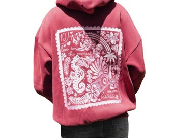 Pink Palm Puff Women’s Hoodie