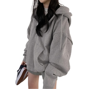 Chaqueta unisex cómoda con capucha y cremallera extragrande