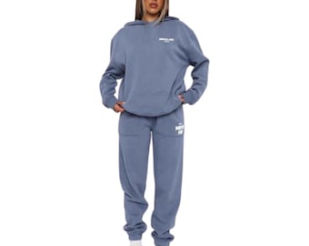 Vit Fox Oversized Hoodie Set Mysig Sweatshirt