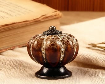 Bouton imprimé léopard, boutons citrouilles en céramique, poignées créatives