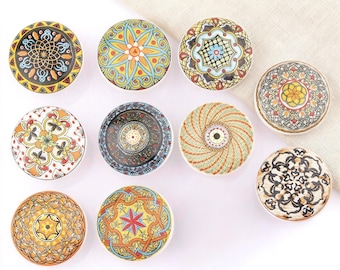Vintage Ceramic Knobs | Colorful Drawer Pulls | Cabinet Hardware for Home
