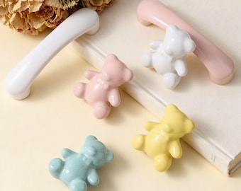 Ceramic Knobs | Colorful Cabinet Handles | Dresser Drawer Pulls for kids