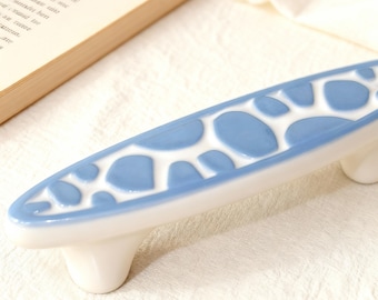 Blue Polka Dots Pull, Ceramic Drawer Pulls, Nursery Closet Pulls