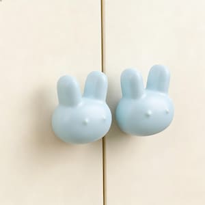 Bunny Rabbit Ceramic Cabinet Knob, Cartoon Colorful Drawer Pull