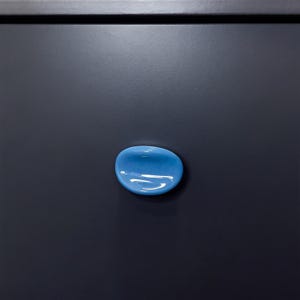 Bouton de meuble bas monotrou en céramique bleue, poignée de tiroir de style européen américain frais