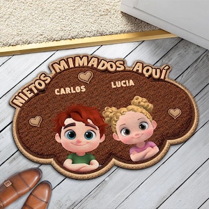 Custom Felpudo Personalizado Nietos Mimados Aqui, Mother's Day Grandma Nana Grammy, Doormat, Handmade Home Decor Keepsake Gift Idea Birthday