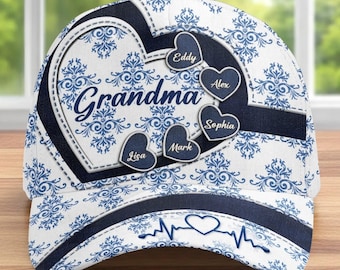 Personalized Mother's Day Classic Cap for Mom, Grandma, All Over Print Keepsake, from Daughter, Son, Birthday Present Idea, Heartfelt Gift
