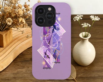 Magical Girl telefoonhoesje Celestial Tarot Card Staff Aesthetic voor iPhone 17 16 15 14 13 12 11 Pro Max, Samsung Galaxy S26 S25 S24 S23 Ultra