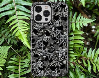 Capa para celular com guitarra Y2K, estilo grunge, rock, alternativo, emo e gótico, para iPhone 17, 16, 15, 14, 13, 12, 11 Pro Max e Samsung Galaxy S26 S25 Ultra.