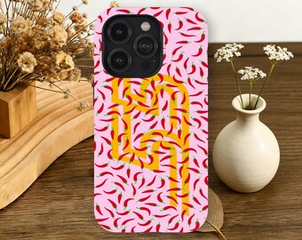Chili Pepper-telefoonhoesje Red Hot Spicy Pattern Esthetic Y2K voor iPhone 17 16 15 14 13 12 11 Pro Max, Samsung Galaxy S26 S25 S24 S23 Ultra