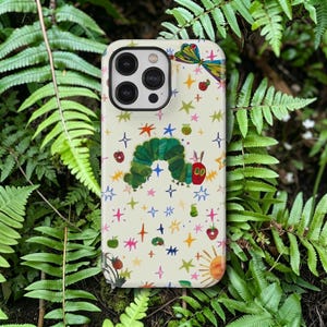 Caterpillar Apple-telefonskal, Retro Funky Nyckelpiga med iPhone 17 16 15 14 13 12 11 Pro Max, Samsung Galaxy S26 S25 S24 Ultra, Snyggt Skal