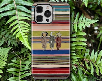 Capa para celular com estampa de estrela divertida para iPhone 17, 16, 15, 14, 13, 12, 11 Pro Max e Samsung Galaxy S26, S25, S24 e S23 Ultra. Capa estética com listras coloridas.