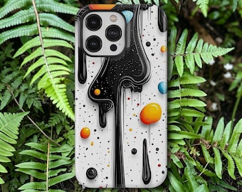 Capa para celular Galaxy com efeito líquido derretido, estilo retrô surrealista Y2K, para iPhone 17, 16, 15, 14, 13, 12, 11 Pro Max, Samsung Galaxy S26, S25, S24 Ultra.