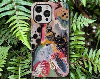 Capa para celular OCEAN WILD com estampa abstrata da vida marinha, colorida e artística, para iPhone 17, 16, 15, 14, 13, 12, 11 Pro Max e Samsung Galaxy S26, S25, S24 e S23 Ultra.