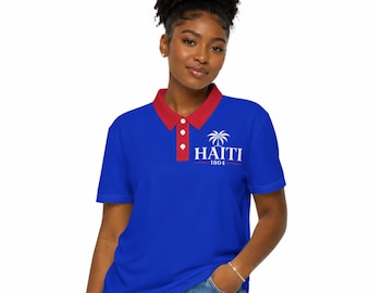 Haiti Polo Shirt | Unisex Haitian Pride Polo | Haiti 1804 Polo Shirt | Red Blue Polo Shirt | Haitian Heritage Clothing | Caribbean Gift