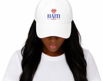 Haiti 1804 Hat, Haitian Pride Baseball Cap, Embroidered Haiti Cap, Haitian Heritage Gift, Caribbean Unisex Hat