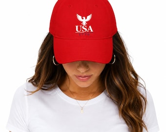USA 1776 Baseball Cap | Patriotic Hat | Adjustable Unisex Cap | American Pride Gift