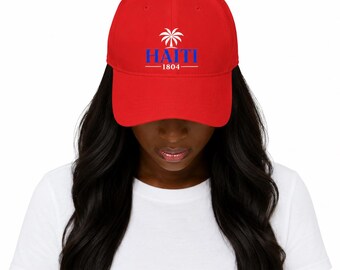 Haiti 1804 Red Baseball Cap, Unisex Cap