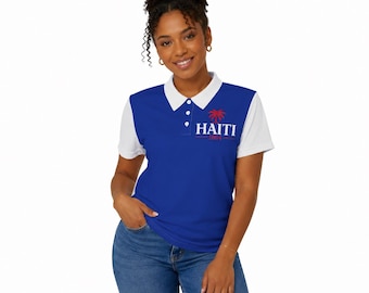 Haiti 1804 Blue Polo Shirt , Haitian Pride Unisex Polo , Caribbean Heritage Shirt , Haiti Independence Gift for Men & Women