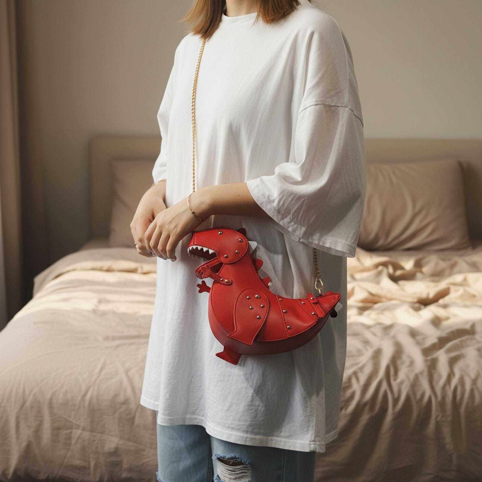 Y2k red leather shoulder bag - Etsy 日本