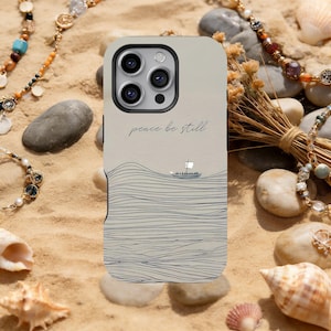 Telefonskal med frid och stillhet, kristen bibelvers, iPhone 17 16 15 14 13 12 11 Pro Max, Samsung Galaxy S25 S24 S23 Ultra