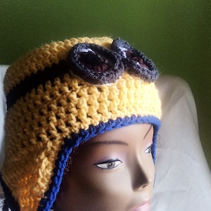 Inspired by despicable me crochet  minion with two eyes
