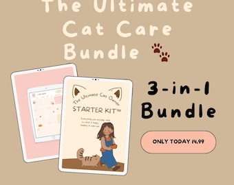 Katzenpflege-Bundle | Katzenplaner, Katzengesundheit Tracker, Verhaltensleitfaden für Katzen, Printable Cat Routine Journal, Tierpflege eBook, Katzentrainingsleitfaden